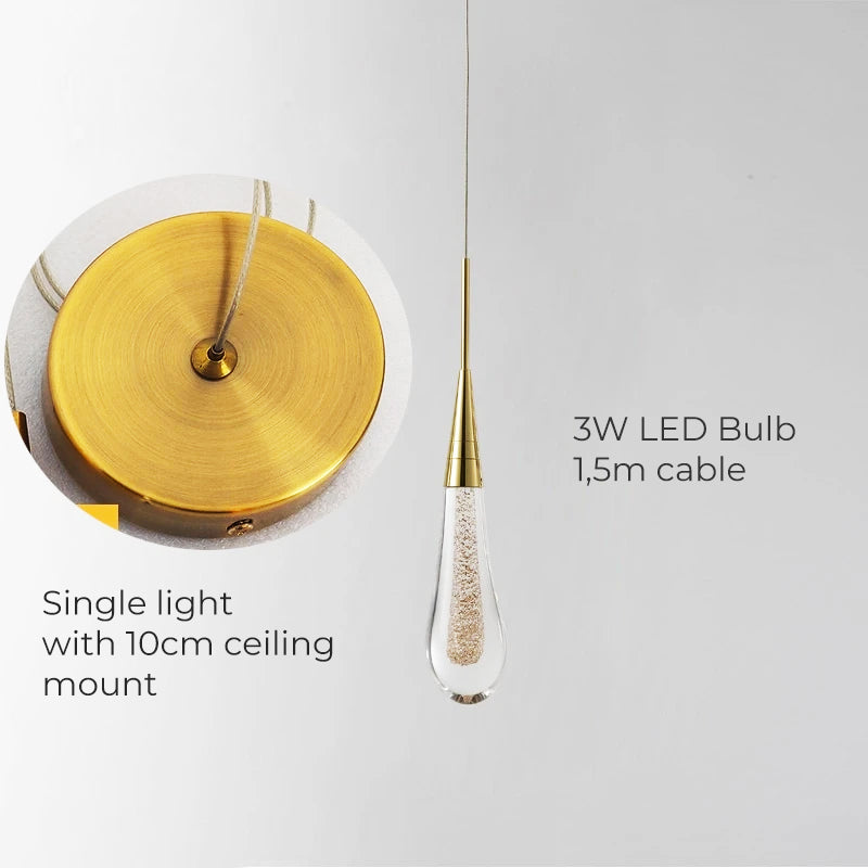 Driplet Glow Pendant Light by Lumeris with LED Drops