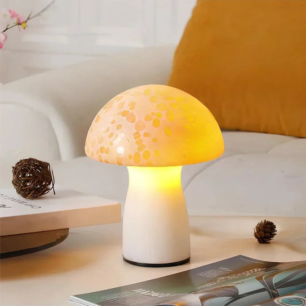 Fenlo | Vintage Dimmable Glass Mushroom Table Lamp