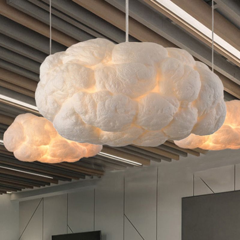 CirrusGlow Cloud LED Pendant Light In White PVC Cotton