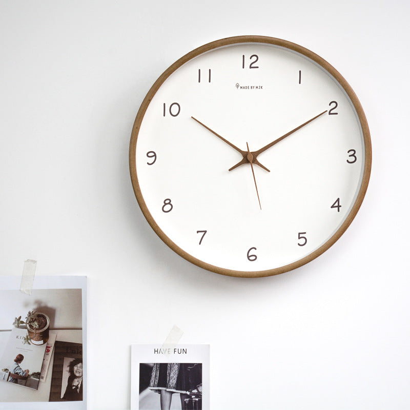 Elegant Solid Wood Analogue Wall Clock for Home Decor