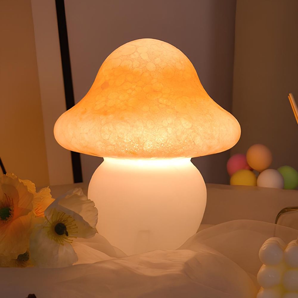 Fenlo | Vintage Dimmable Glass Mushroom Table Lamp