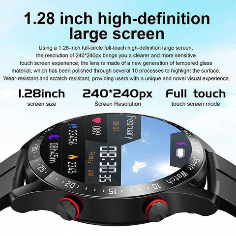 Glucera Watch 1.45 Inch Smartwatch With Non Invasive Blood Glucose Monitoring, NFC Payments And Real Time Phone Data Sync