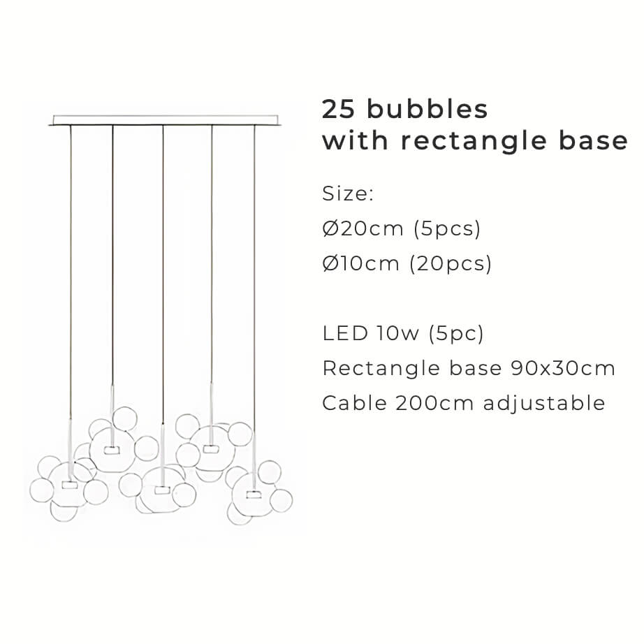 נברשת זכוכית כדור שלג נורדית עם כדורים מט או שקופים