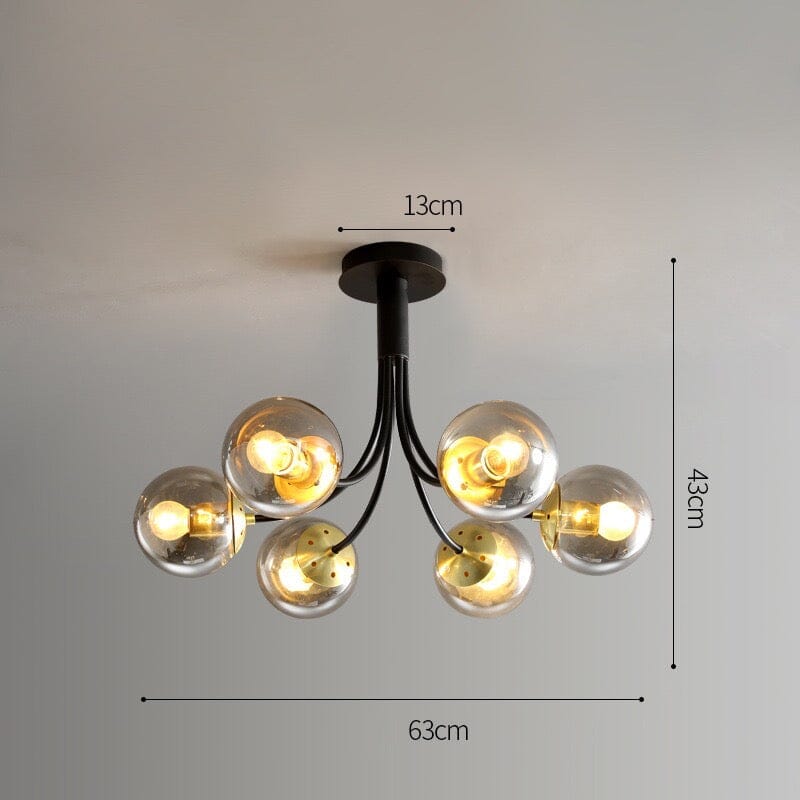 MoleculeGlow Amber Glass Pendellampe med Myk Glød