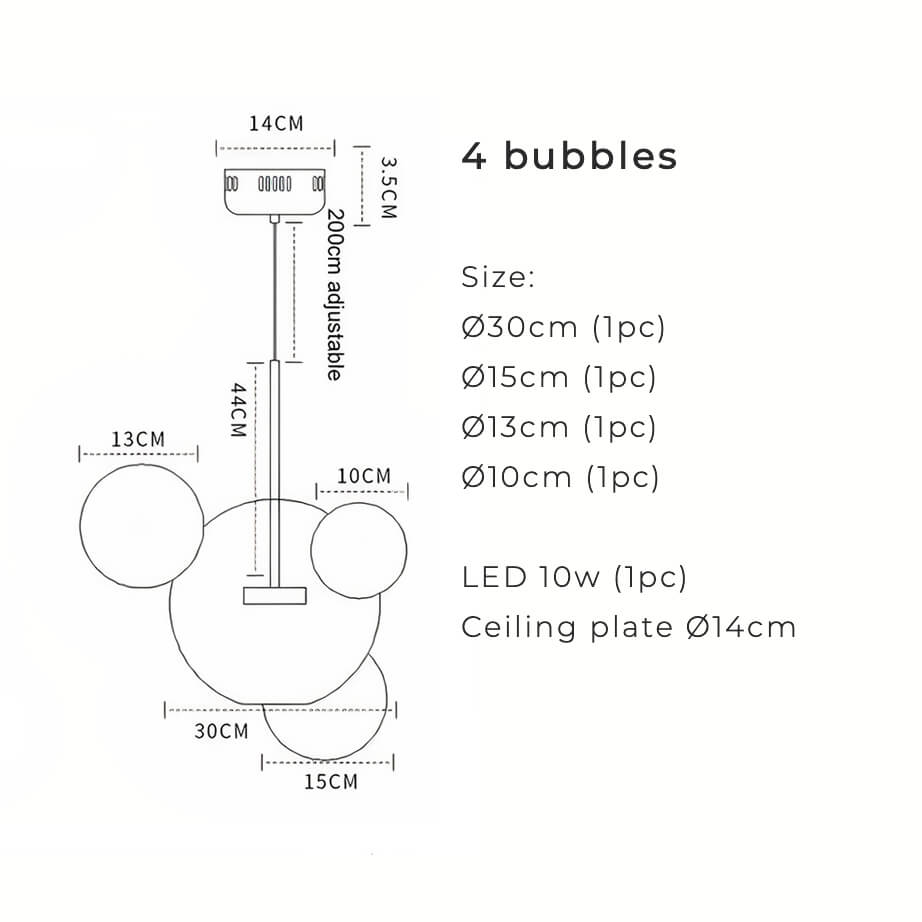 Nordic Snowball Glass Chandelier with Matte or Clear Spheres