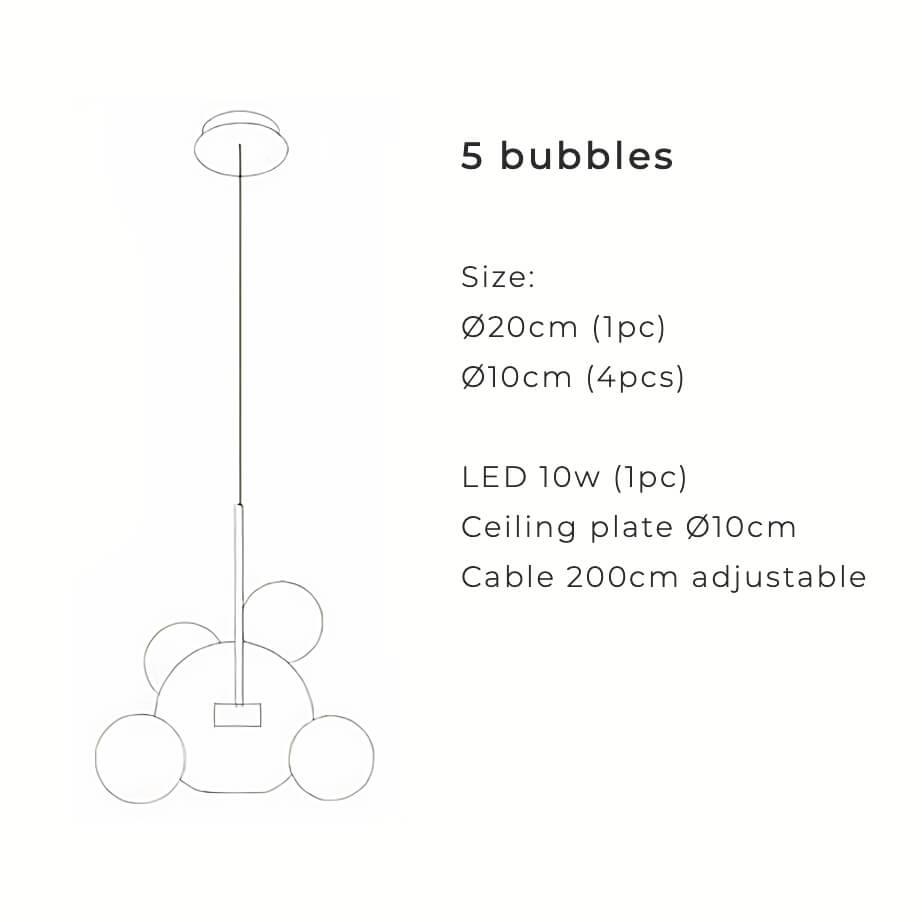 Nordic Snowball Glass Chandelier with Matte or Clear Spheres