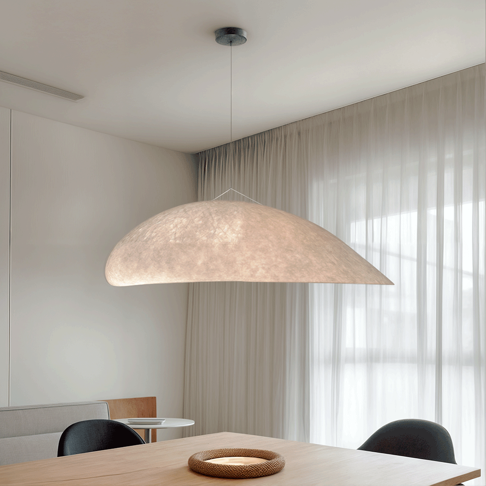 Lampadario a foglia di seta Asterlume con LED e bagliore nordico | Lampada a patatina