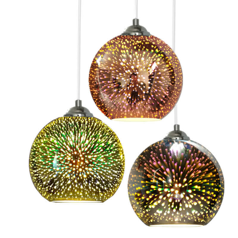 AuroraNova 3D Glass Dome Pendant Light Colorful Modern