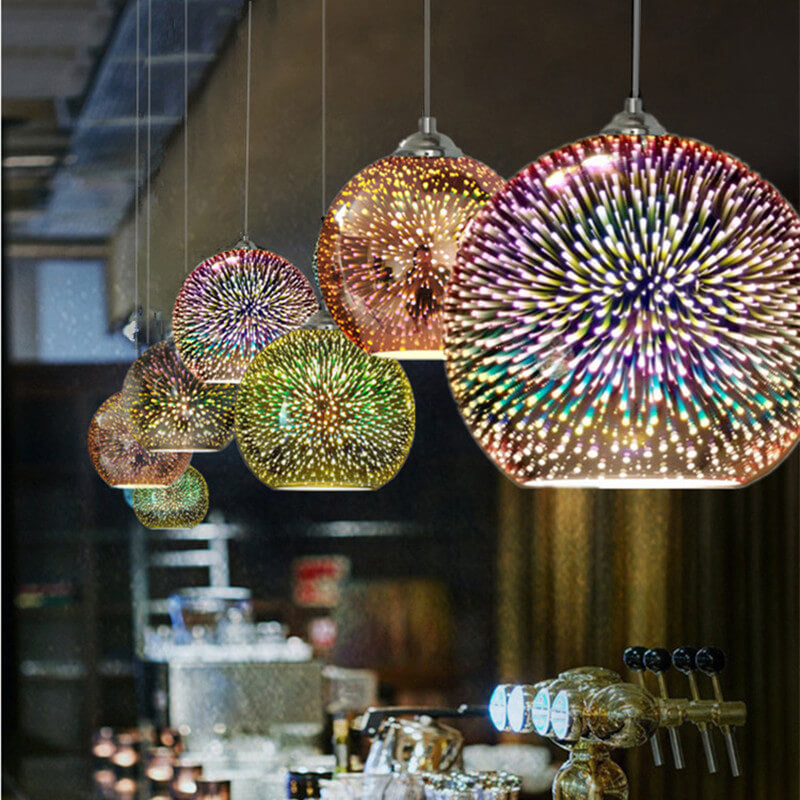 AuroraNova 3D Glass Dome Pendant Light Colorful Modern