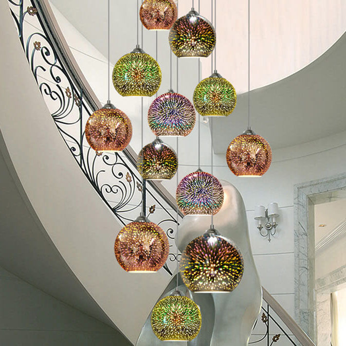 AuroraNova 3D Glass Dome Pendant Light Colorful Modern