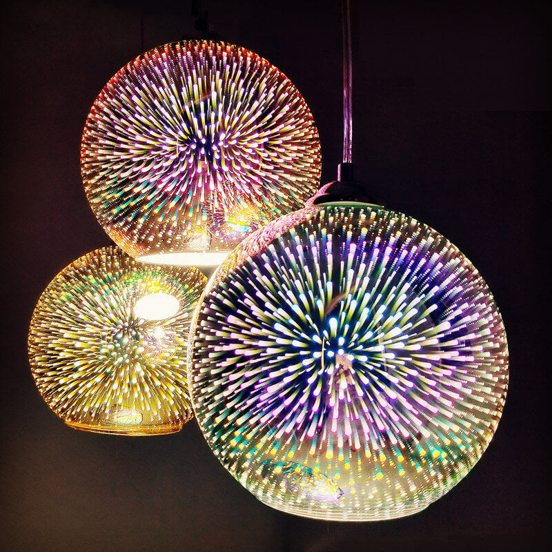AuroraNova 3D Glass Dome Pendant Light Colorful Modern