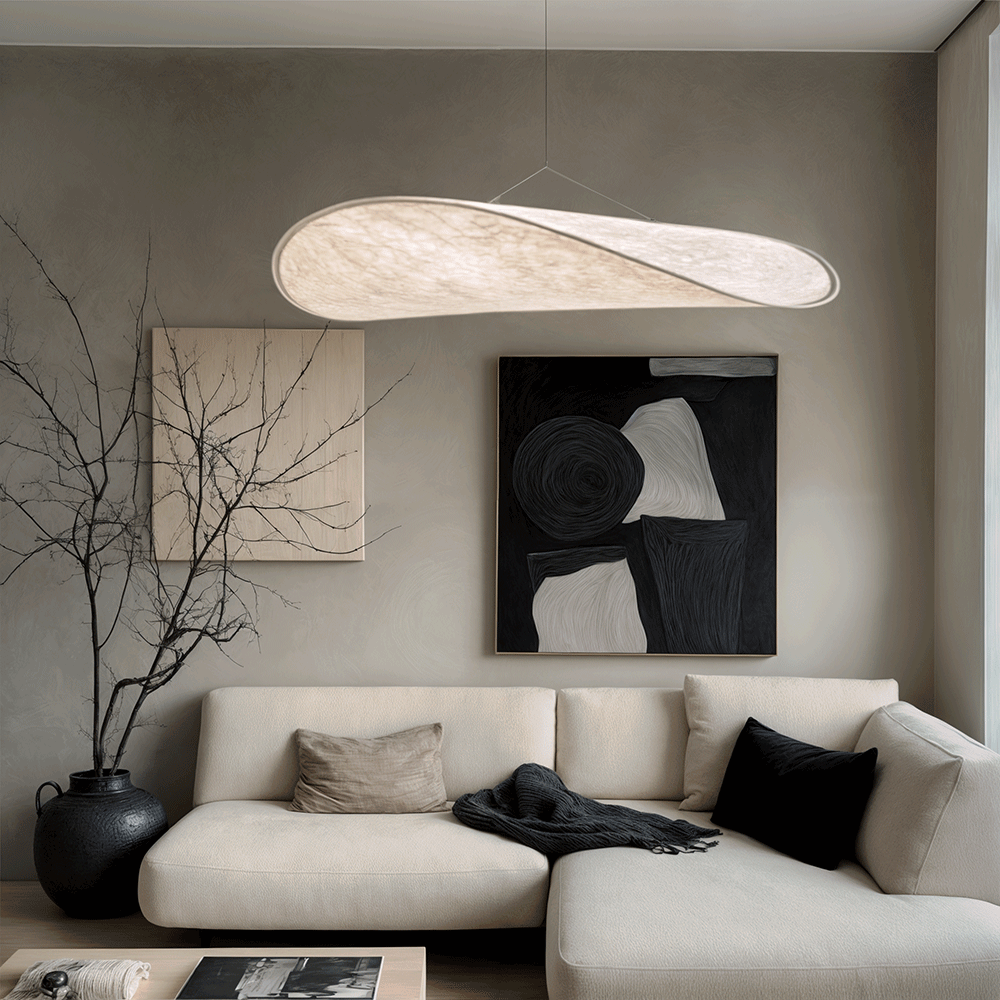 נברשת עלי משי LED של אסטליום עם זוהר נורדי | מנורת צ'יפס תפוח אדמה