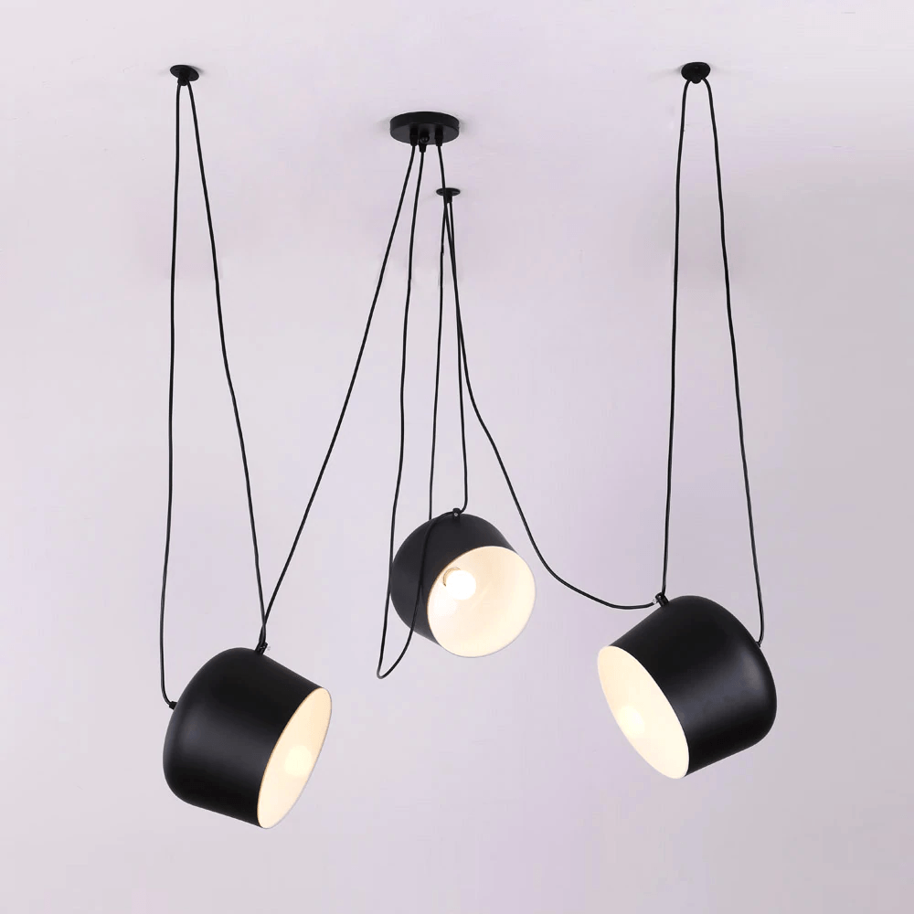 NovaDrum Pendant Light With Cable-Driven Bulb Fixture