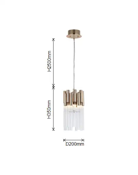 Lampada a sospensione elegante Aurelia Crystal