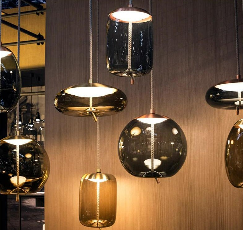 Scandinavian Rope And Glass Pendant Lights