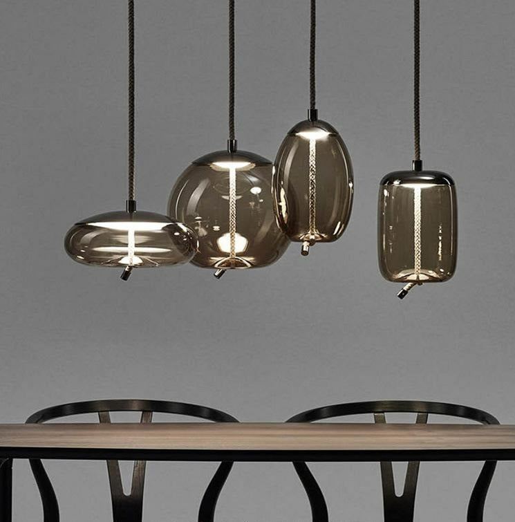 Scandinavian Rope And Glass Pendant Lights