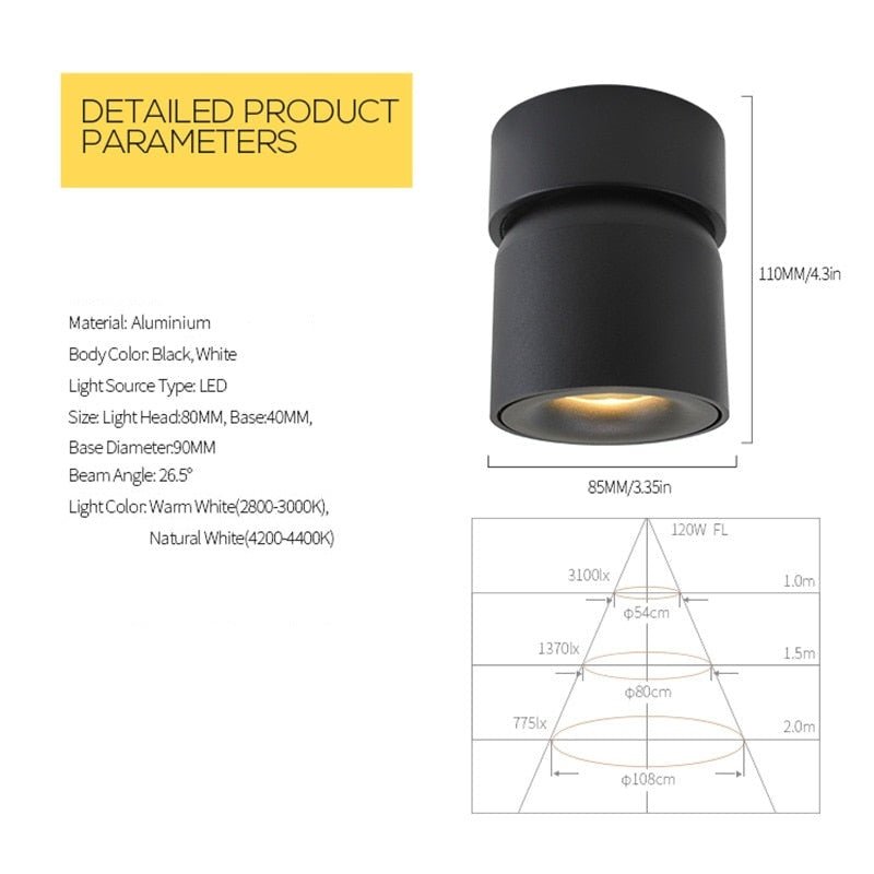 AeroLume Surface-Mounted Modern LED Spotlights Collection