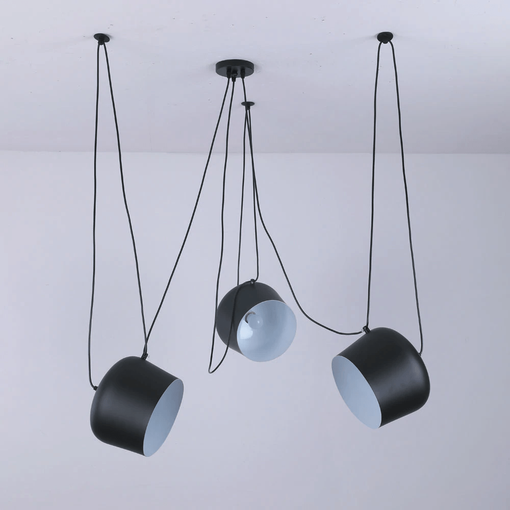 NovaDrum Pendant Light With Cable-Driven Bulb Fixture