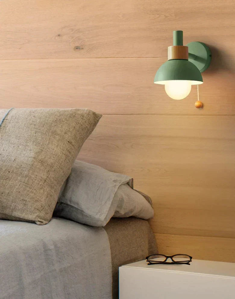 Colorful Scandinavian Wall Sconce With Pull Switch