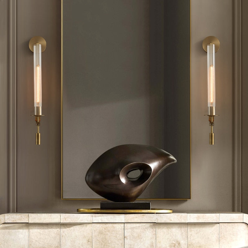 Elowen | Modern Fluted Glass Wall Sconce