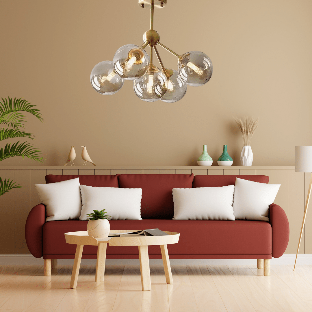 MoleculeGlow Amber Glass Pendellampe med Myk Glød