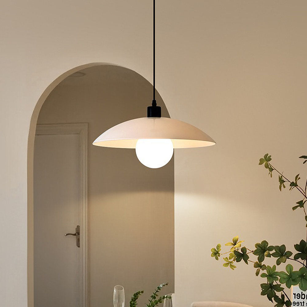 Lampada a sospensione in vetro bianco minimalista – Lampada moderna con design pulito
