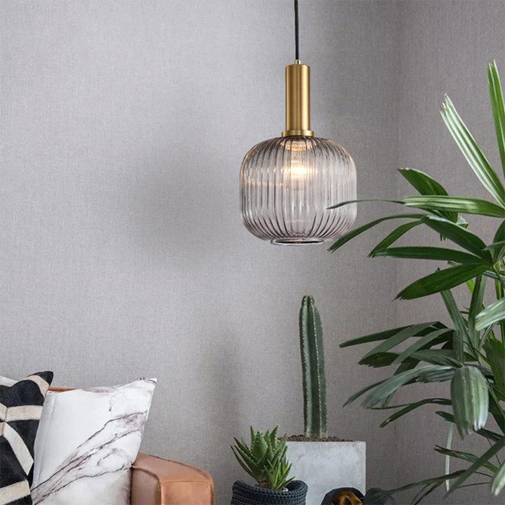 Nordic Fluted Glass Pendant Light for Modern Interiors