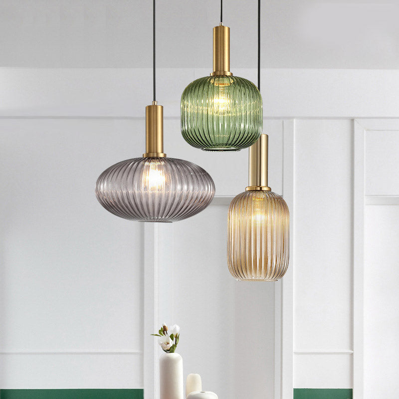 Nordic Fluted Glass Pendant Light for Modern Interiors