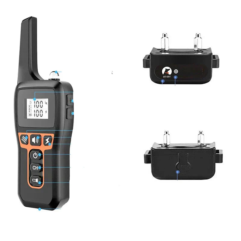 קולר אימון כלבים עמיד למים ApexPaw 1000m נטען מחדש