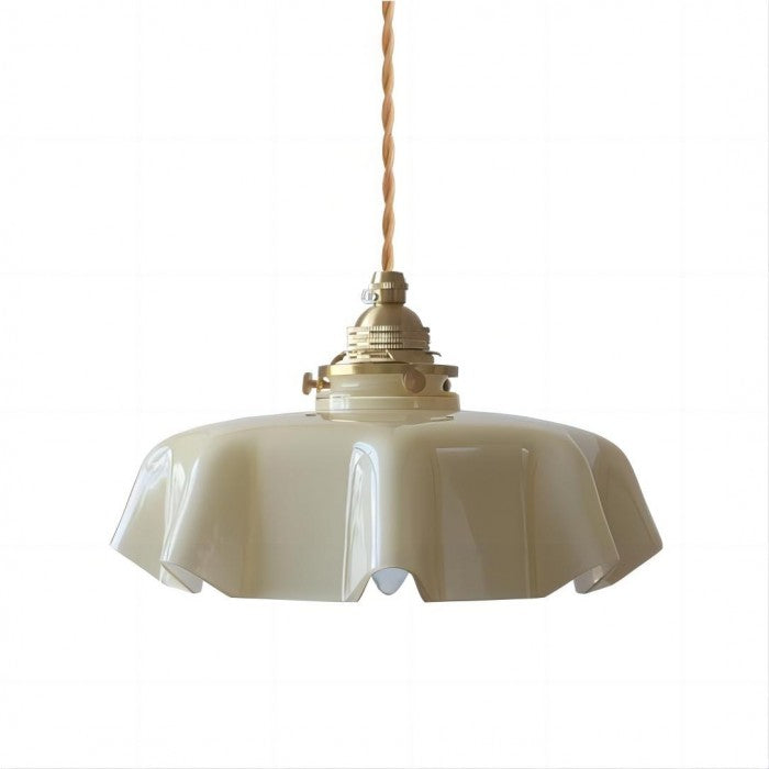 Retro Glass Flower Pendant Lamp - Nostalgic Glamour