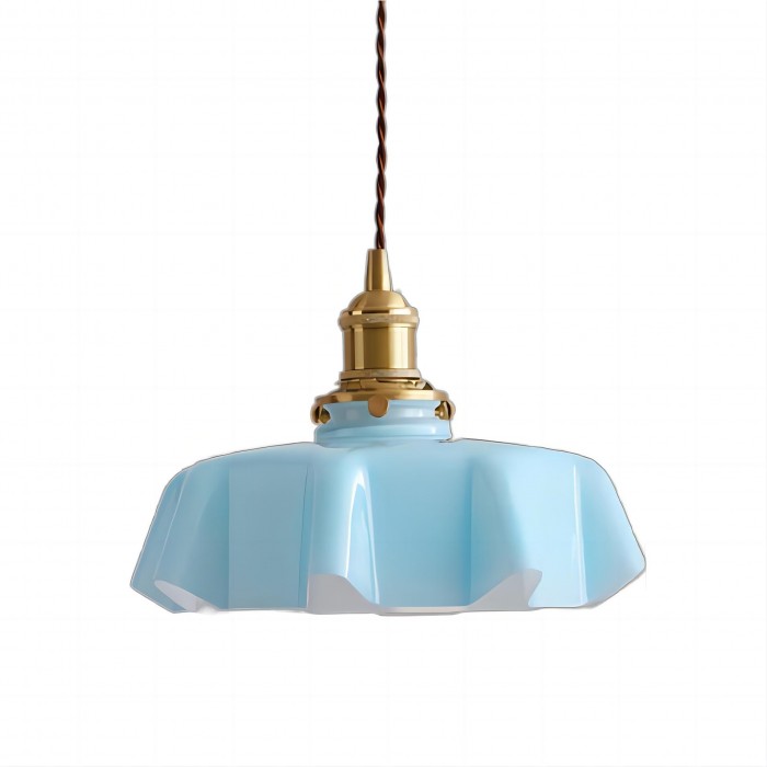 Retro Glass Flower Pendant Lamp - Nostalgic Glamour