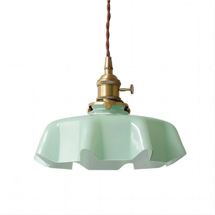 Retro Glass Flower Pendant Lamp - Nostalgic Glamour