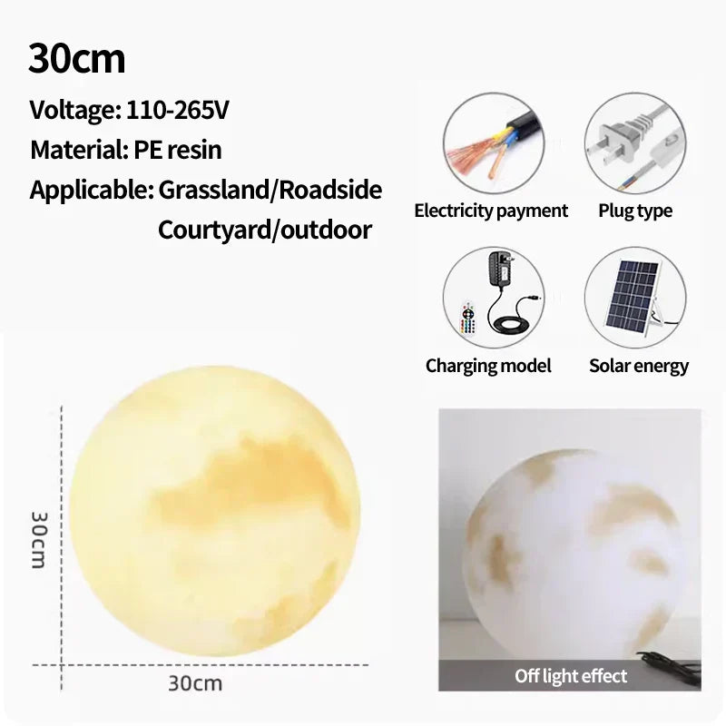 Lunora Nordic Solar Moon Lamp Outdoor Waterproof Light