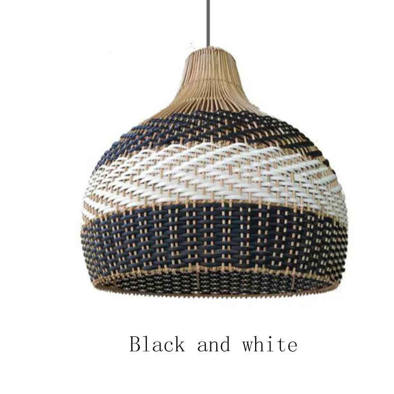 Lyrena | Rattan Pendant Light with Herringbone Weave