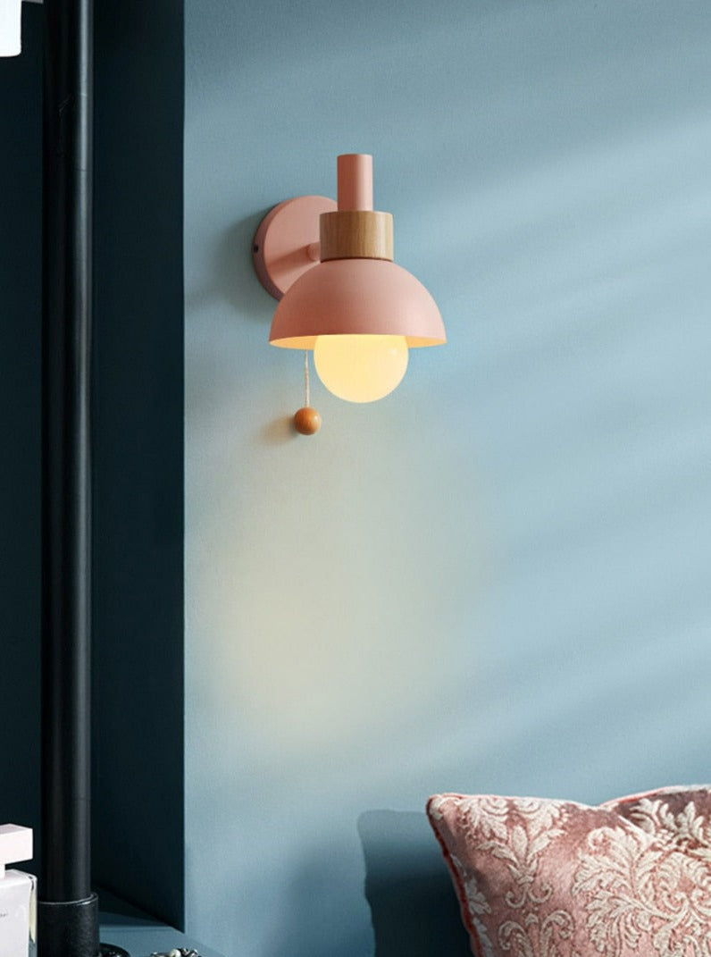 Colorful Scandinavian Wall Sconce With Pull Switch