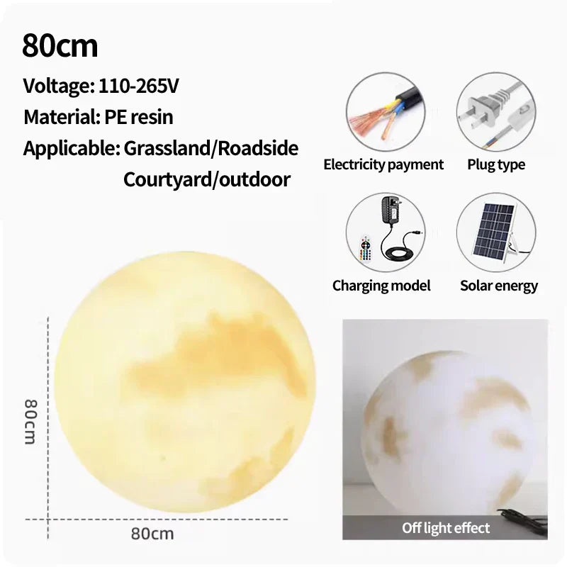 Lunora Nordic Solar Moon Lamp Outdoor Waterproof Light