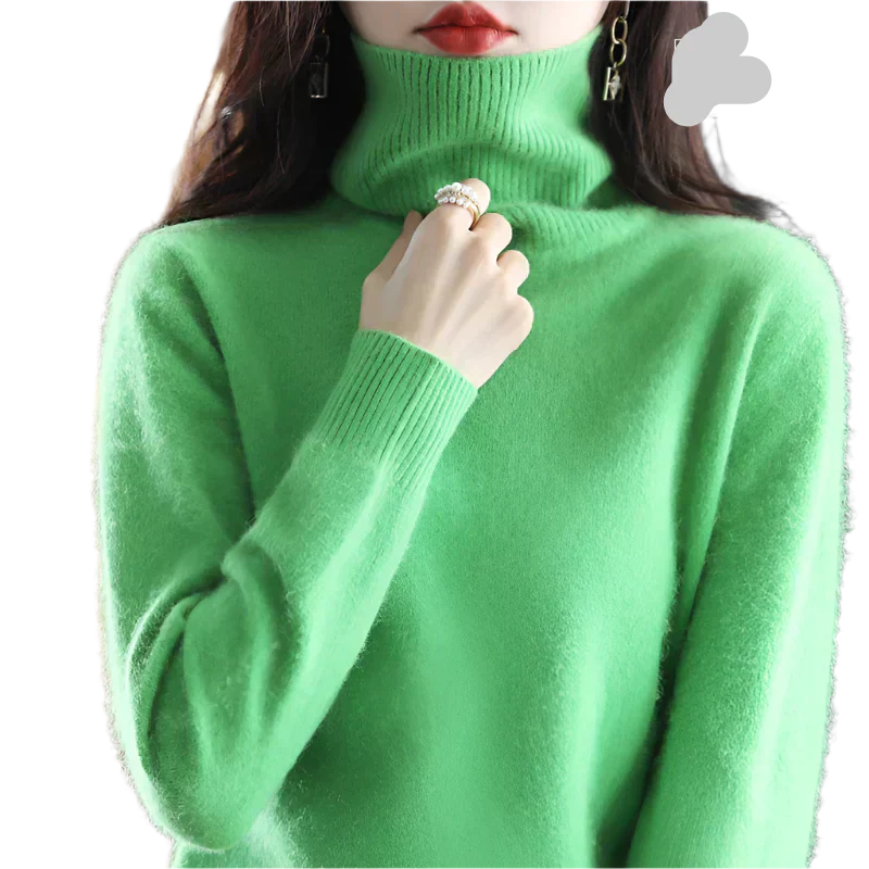 LunaWeave 100% Cashmere Turtleneck For Women, Autumn Knit