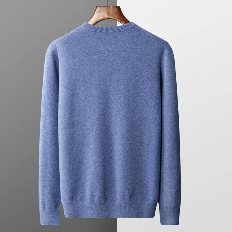 Aurelo Merino uld sweater til mænd australsk ekstrafin