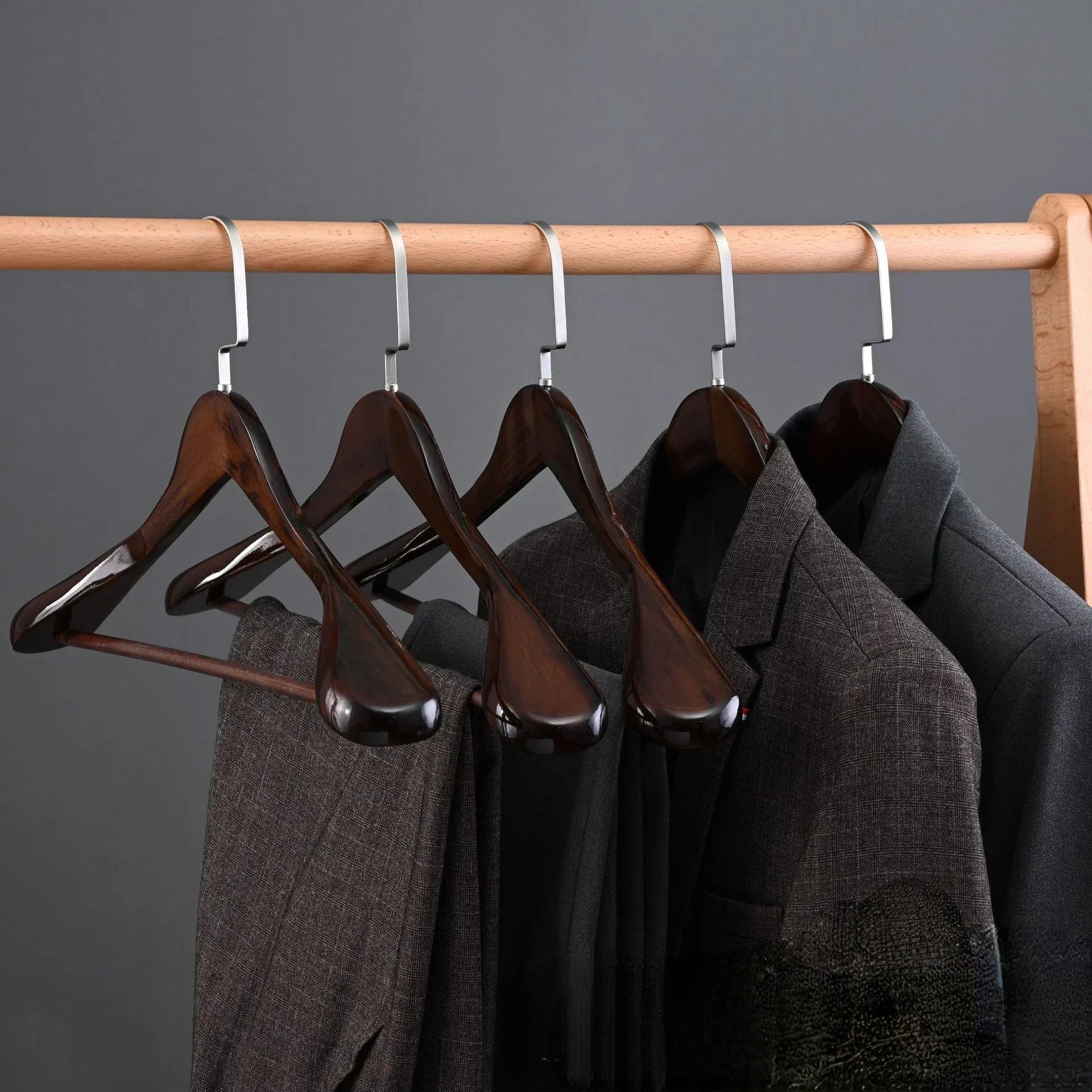Elowen Premium Wooden Hangers with Metal Hardware