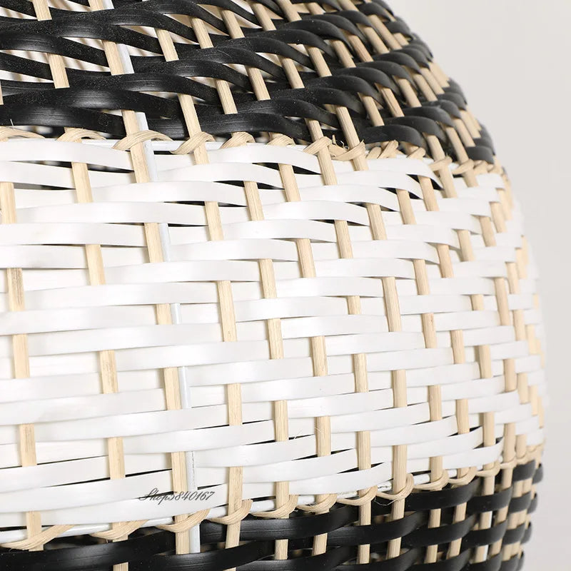 Lyrena | Rattan Pendant Light with Herringbone Weave