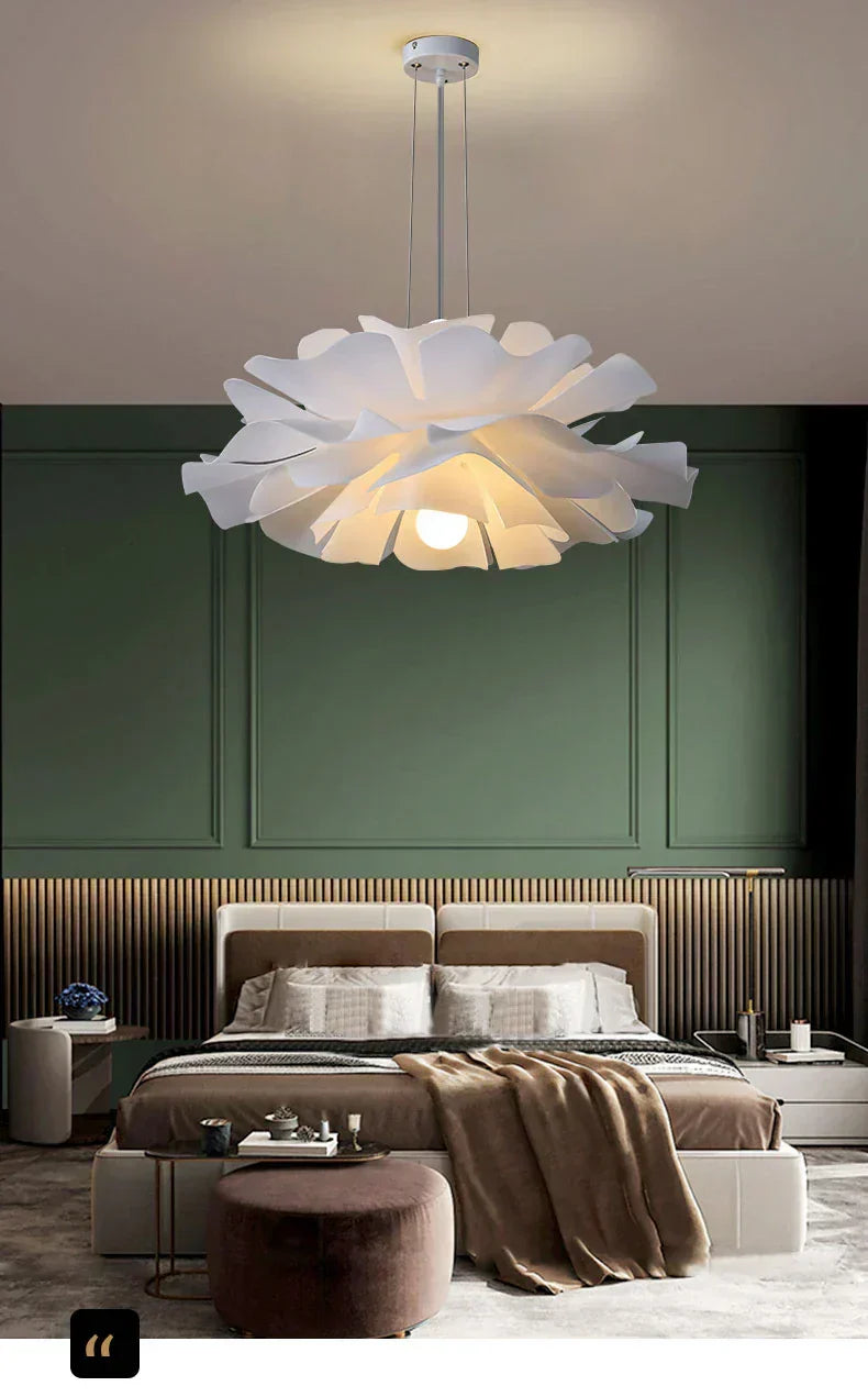 Nerisa Bloom White Flower Pendant Lamp for Living Room