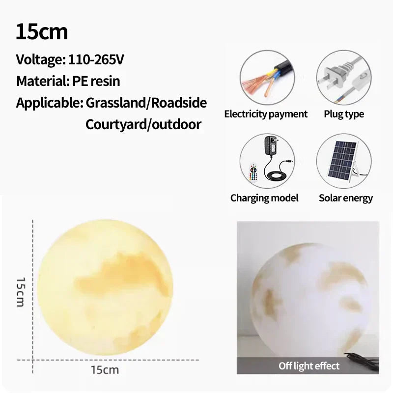Lunora Nordic Solar Moon Lamp Outdoor Waterproof Light