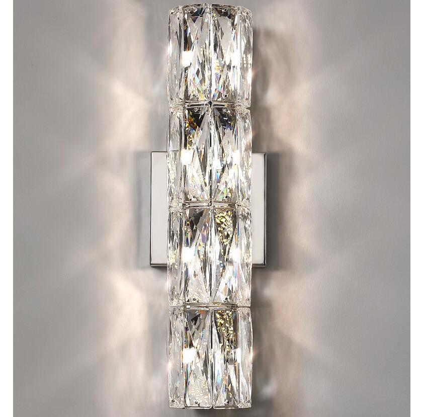 LustrePeak Crystal Wall Light Stainless Steel Base