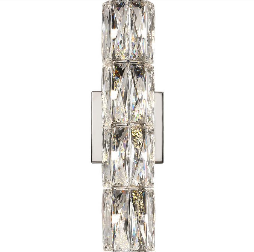 LustrePeak Crystal Wall Light Stainless Steel Base