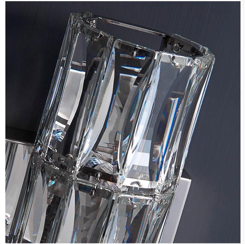 LustrePeak Crystal Wall Light Stainless Steel Base