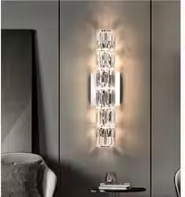 LustrePeak Crystal Wall Light Stainless Steel Base