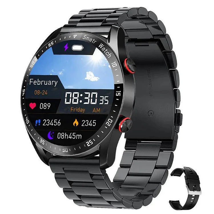 Glucera Watch 1.45 Inch Smartwatch With Non Invasive Blood Glucose Monitoring, NFC Payments And Real Time Phone Data Sync