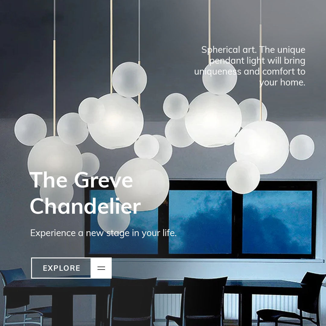 Nordic Snowball Glass Chandelier with Matte or Clear Spheres