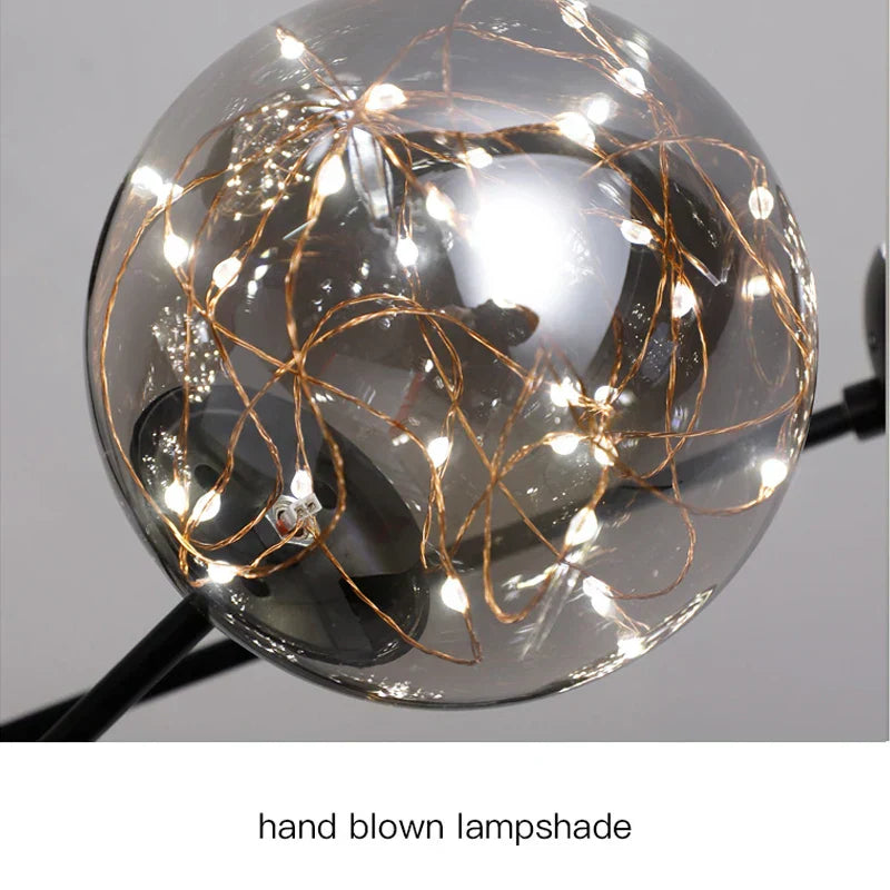 AuroraSphere Glass Orb Chandelier for Modern Living Rooms