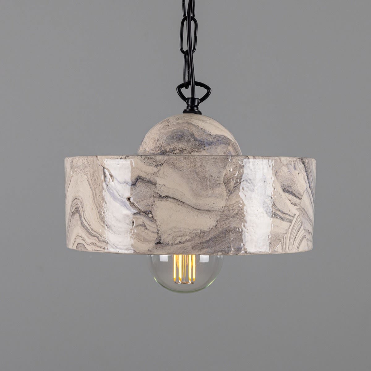 Aurelia Marmor Pendelleuchte, Mid-Century Modern handgefertigt